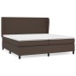 Giroletto a Molle con Materasso Marrone 200x200cm in Similpelle