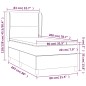 Giroletto a Molle con Materasso Grgio 80x200 cm in Similpelle