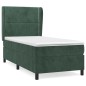 Giroletto a Molle con Materasso Verde Scuro 90x190 cm Velluto
