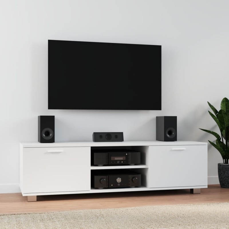 Mobile Porta TV Bianco 140x40,5x35 cm in Legno Multistrato Mobile Porta TV Bianco 140x40,5x35 cm in Legno Multistrato