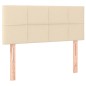 Letto a Molle con Materasso e LED Crema 90x200 cm in Tessuto Letto a Molle con Materasso e LED Crema 90x200 cm in Tessuto