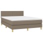 Letto a Molle con Materasso e LED Tortora 140x190 cm in Tessuto Letto a Molle con Materasso e LED Tortora 140x190 cm in Tessuto