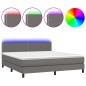 Giroletto Molle con Materasso e LED Grigio 180x200cm Similpelle Giroletto Molle con Materasso e LED Grigio 180x200cm Similpelle