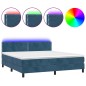 Letto a Molle con Materasso e LED Blu Scuro 180x200 cm Letto a Molle con Materasso e LED Blu Scuro 180x200 cm