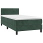 Letto a Molle con Materasso e LED Verde Scuro 90x190 cm Velluto Letto a Molle con Materasso e LED Verde Scuro 90x190 cm Velluto