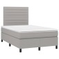 Letto a Molle Materasso e LED Grigio Chiaro 120x200 cm Tessuto Letto a Molle Materasso e LED Grigio Chiaro 120x200 cm Tessuto