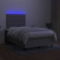 Letto a Molle Materasso e LED Grigio Chiaro 120x200 cm Tessuto Letto a Molle Materasso e LED Grigio Chiaro 120x200 cm Tessuto