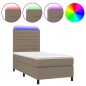 Letto a Molle con Materasso e LED Tortora 90x200 cm in Tessuto Letto a Molle con Materasso e LED Tortora 90x200 cm in Tessuto