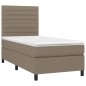 Letto a Molle con Materasso e LED Tortora 90x200 cm in Tessuto Letto a Molle con Materasso e LED Tortora 90x200 cm in Tessuto