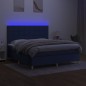 Letto a Molle con Materasso e LED Blu 180x200 cm in Tessuto Letto a Molle con Materasso e LED Blu 180x200 cm in Tessuto