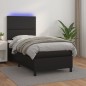 Giroletto a Molle con Materasso e LED Nero 90x200 cm Similpelle Giroletto a Molle con Materasso e LED Nero 90x200 cm Similpelle