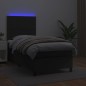 Giroletto a Molle con Materasso e LED Nero 90x200 cm Similpelle Giroletto a Molle con Materasso e LED Nero 90x200 cm Similpelle
