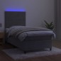 Letto a Molle Materasso e LED Grigio Chiaro 90x200 cm Velluto Letto a Molle Materasso e LED Grigio Chiaro 90x200 cm Velluto