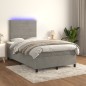 Letto a Molle Materasso e LED Grigio Chiaro 120x200 cm Velluto Letto a Molle Materasso e LED Grigio Chiaro 120x200 cm Velluto