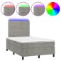 Letto a Molle Materasso e LED Grigio Chiaro 120x200 cm Velluto Letto a Molle Materasso e LED Grigio Chiaro 120x200 cm Velluto