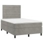 Letto a Molle Materasso e LED Grigio Chiaro 120x200 cm Velluto Letto a Molle Materasso e LED Grigio Chiaro 120x200 cm Velluto