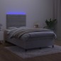 Letto a Molle Materasso e LED Grigio Chiaro 120x200 cm Velluto Letto a Molle Materasso e LED Grigio Chiaro 120x200 cm Velluto