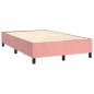 Letto a Molle con Materasso e LED Rosa 120x200 cm in Velluto Letto a Molle con Materasso e LED Rosa 120x200 cm in Velluto