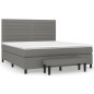 Giroletto a Molle con Materasso Grigio Scuro 180x200 cm Tessuto