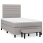 Giroletto a Molle con Materasso Grigio Chiaro 120x200cm Tessuto