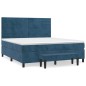 Giroletto a Molle con Materasso Blu Scuro 180x200 cm in Velluto