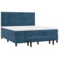 Giroletto a Molle con Materasso Blu Scuro 180x200 cm in Velluto
