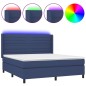 Letto a Molle con Materasso e LED Blu 180x200 cm in Tessuto Letto a Molle con Materasso e LED Blu 180x200 cm in Tessuto