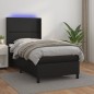 Giroletto a Molle con Materasso e LED Nero 90x190 cm Similpelle Giroletto a Molle con Materasso e LED Nero 90x190 cm Similpelle