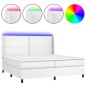 Giroletto Molle con Materasso e LED Bianco 200x200cm Similpelle Giroletto Molle con Materasso e LED Bianco 200x200cm Similpelle
