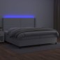 Giroletto Molle con Materasso e LED Bianco 200x200cm Similpelle Giroletto Molle con Materasso e LED Bianco 200x200cm Similpelle