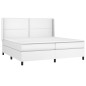 Giroletto Molle con Materasso e LED Bianco 200x200cm Similpelle Giroletto Molle con Materasso e LED Bianco 200x200cm Similpelle