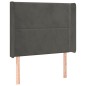 Letto a Molle con Materasso e LED Grigio Scuro 90x200cm Velluto Letto a Molle con Materasso e LED Grigio Scuro 90x200cm Velluto