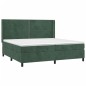 Letto a Molle con Materasso e LED Verde Scuro 200x200cm Velluto Letto a Molle con Materasso e LED Verde Scuro 200x200cm Velluto