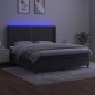 Letto a Molle con Materasso e LED Grigio Scuro 180x200 cm Letto a Molle con Materasso e LED Grigio Scuro 180x200 cm