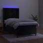 Letto a Molle con Materasso e LED Nero 90x200 cm in Velluto Letto a Molle con Materasso e LED Nero 90x200 cm in Velluto