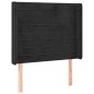 Letto a Molle con Materasso e LED Nero 90x200 cm in Velluto Letto a Molle con Materasso e LED Nero 90x200 cm in Velluto