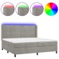 Letto a Molle Materasso e LED Grigio Chiaro 200x200 cm Velluto Letto a Molle Materasso e LED Grigio Chiaro 200x200 cm Velluto