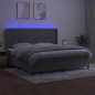 Letto a Molle Materasso e LED Grigio Chiaro 200x200 cm Velluto Letto a Molle Materasso e LED Grigio Chiaro 200x200 cm Velluto