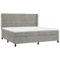 Letto a Molle Materasso e LED Grigio Chiaro 200x200 cm Velluto Letto a Molle Materasso e LED Grigio Chiaro 200x200 cm Velluto