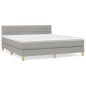 Giroletto a Molle con Materasso Grigio Chiaro180x200 cm Tessuto