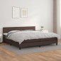 Giroletto a Molle con Materasso Marrone 200x200cm in Similpelle