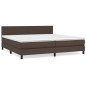 Giroletto a Molle con Materasso Marrone 200x200cm in Similpelle