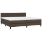 Giroletto a Molle con Materasso Marrone 200x200cm in Similpelle
