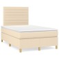 Giroletto a Molle con Materasso Crema 120x200 cm in Tessuto