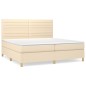 Giroletto a Molle con Materasso Crema 200x200 cm in Tessuto