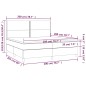 Giroletto a Molle con Materasso Grigio Chiaro 200x200cm Velluto