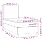 Giroletto a Molle con Materasso Grigio Scuro 90x190 cm Velluto