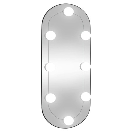 Specchio da Parete con Luci LED 25x60 cm Vetro Ovale