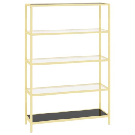 Scaffale Oro e Nero in Vetro Temperato