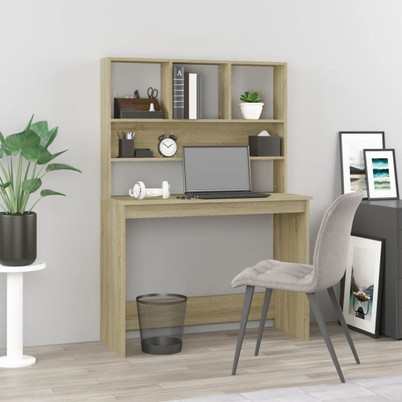 Scrivania Mensole Rovere Sonoma 102x45x148 cm Legno Multistrato Scrivania Mensole Rovere Sonoma 102x45x148 cm Legno Multistrato